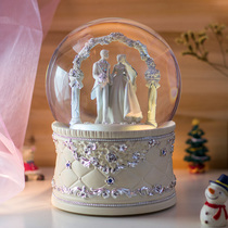JARLL music box wedding hall crystal ball music box girlfriends birthday gift wedding creative snowflake