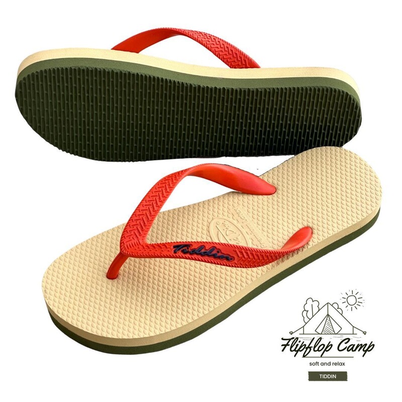 Original Imported from Thailand, Tid Din Latex Soft-Soled Men's Flip-Flops, Lightweight, Waterproof, Non-Slip Slippers