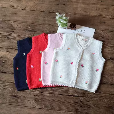 Girls ' waistcoat spring and autumn thin all-match Korean version of the female baby sweater sweater baby vest tide 0-1-2-3 years old