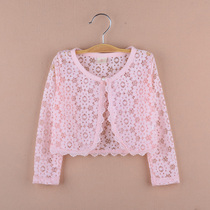2021 baby girl shawl lace 0-1-2-3-4 years old 6 girls small Canver shoulder cardigan baby girl Joker coat 8