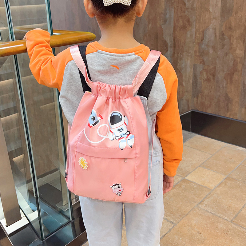 Children's Tutoring Bag, Ultra-Light Drawstring Backpack, Cute Little Backpack for Students, Cartoon Print Backpack, Trendy Children's Tutoring Bag, Ultra-Light Drawstring Backpack, Cute Little Backpack for Students, Cartoon Print Backpack, Trendy