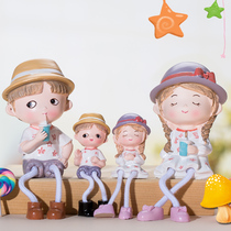 Creative modern wall decorations furnished with a three-foot hanging doll children's wine cabinet bedroom porch small ornaments
