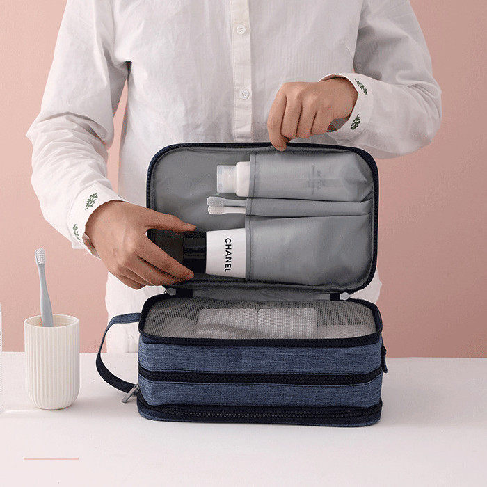 Waterproof wash bag Male wet and dry separation Multi-functional portable large capacity storage cosmetic bag Female travel toiletries