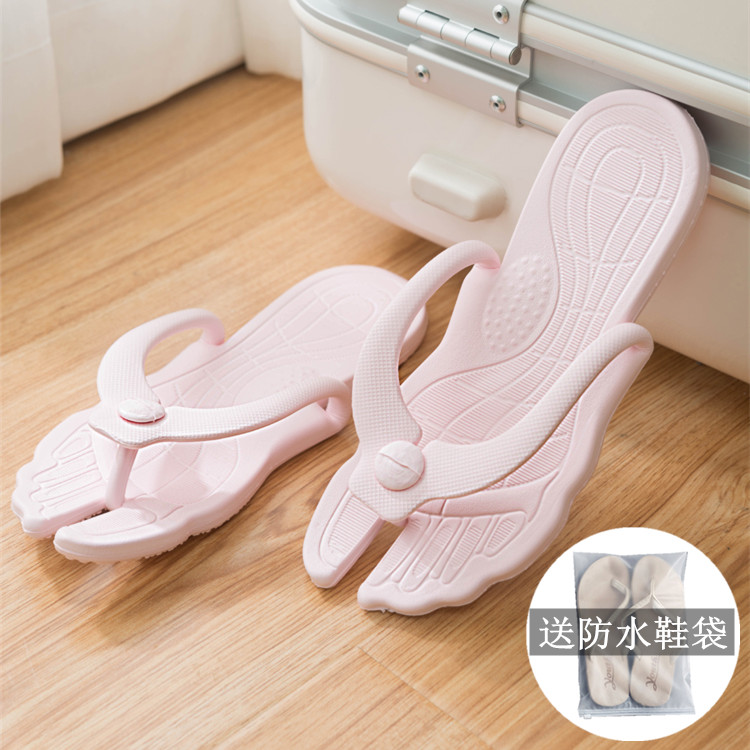 Travel Travel Slippers Fold for men and women Lovers Bathroom Non-slip Herringbone Towing Swimming Bathing Outdoor Portable Sandals