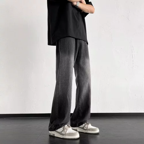 Tide, черные джинсы, трендовые штаны, в американском стиле, свободный прямой крой