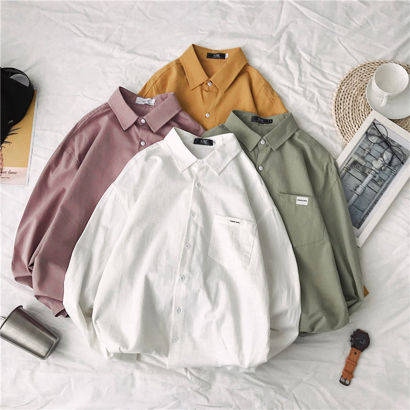 2022 new spring autumn season shirts men's Korean version trendy shirts minimalist shirts casual inner lap coat jacket blouses