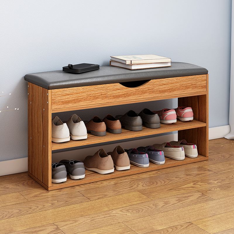 Simple and economical household doorway shoe changing stool storage multi-function shoe cabinet multi-layer dustproof small shoe rack can sit