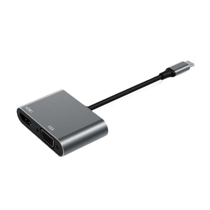 TypeC to HDMI VGA USB five-in-one transfer cable TypeC to HDMI extender HD projection screen 4K