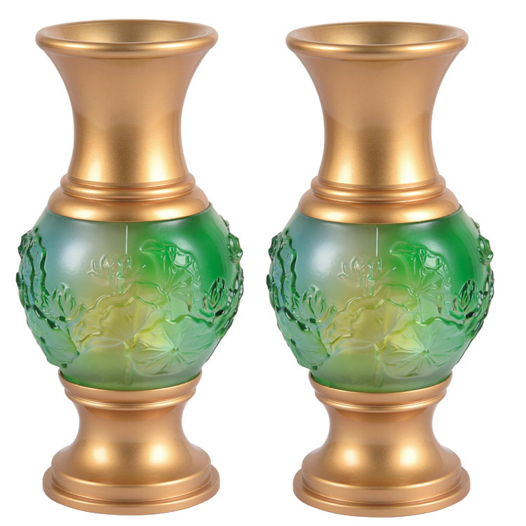 Buddhist Supplies Taiwan Glazed Lotus Vase Copper Alloy for Buddha vase Buddhas front for bottle vase insert vase