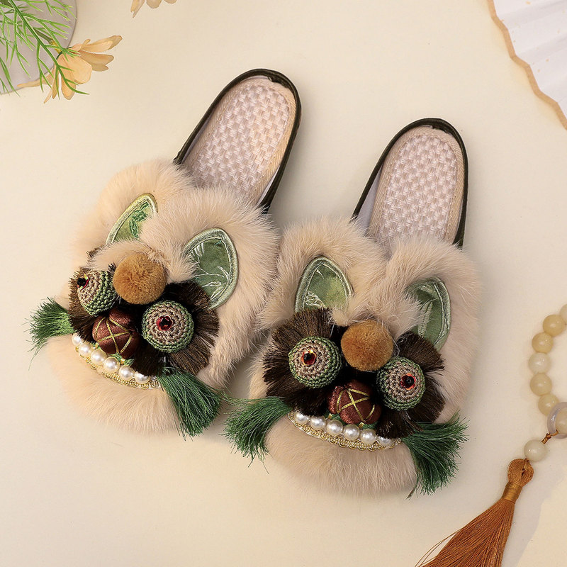 Original Chinese-Style Tiger-Head Slippers for Women, Suitable for Outdoor Wear in Summer, Flat, Breathable, Comfortable, Soft-Soled, New Chinese-Style Versatile Cloth Shoes Original Chinese-Style Tiger-Head Slippers for Women, Suitable for Outdoor Wear in Summer, Flat, Breathable, Comfortable, Soft-Soled, New Chinese-Style Versatile Cloth Shoes