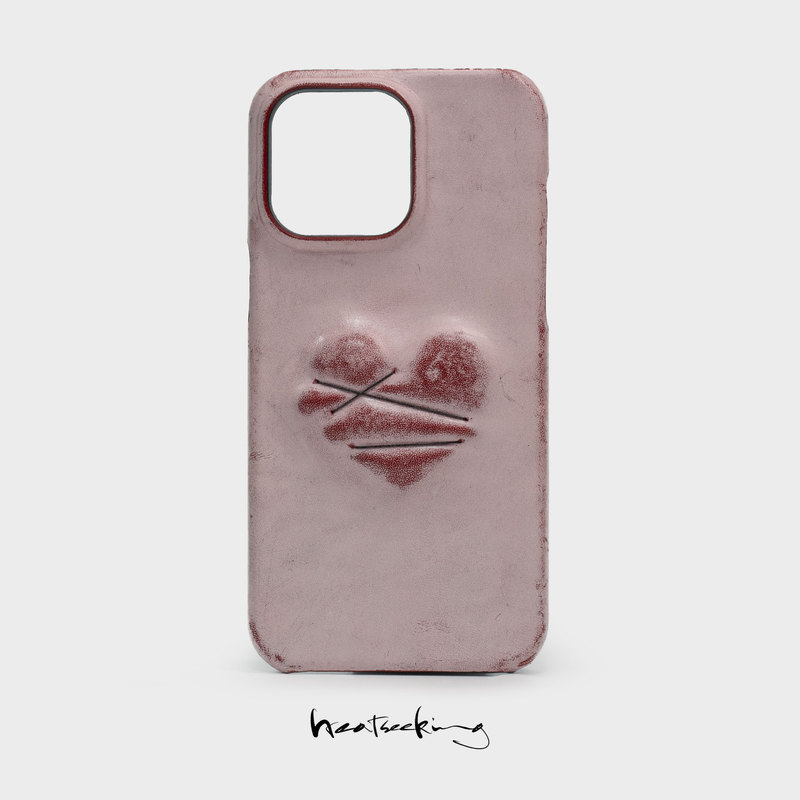 Spiritual Bondage Sculpture Style Handmade Fog Wax Cowhide Phone Case Art Original Jewelry Accessories Suitable for Apple 16Promax17Pro15Promax Heart Design 14Pro Gift