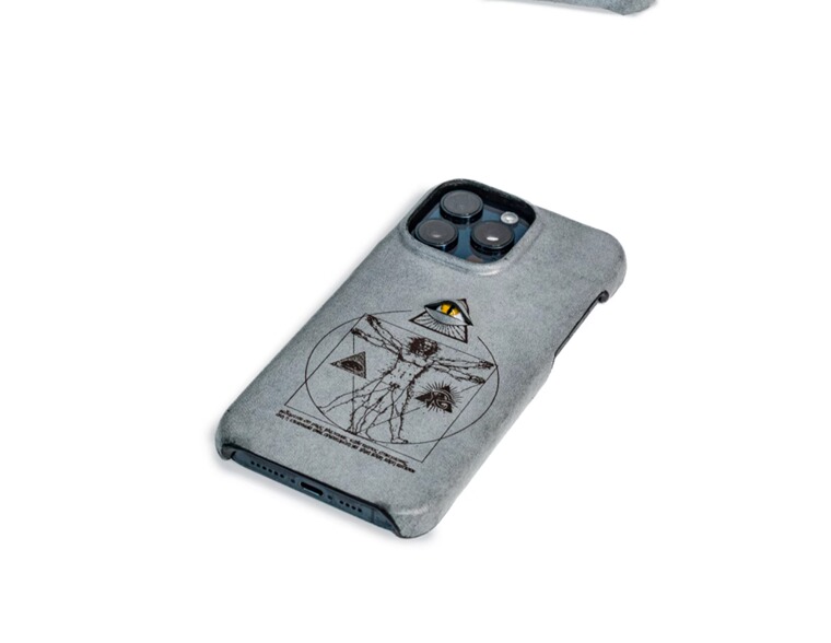 Handmade Leather 3D : Crowned Elephant, Gray Matte Plus/Pro/Max – 16, 15, 14, 13, 12 iPhone Case