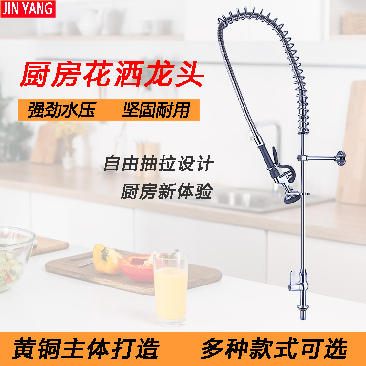 Hot and Cold High-Pressure Shower Faucet, Kitchen Thickened All-Copper Dishwashing Faucet, Hotel Dishwasher Pre-Rinse Faucet