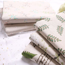 Green leaf Gardenia handmade diy cloth head tablecloth sand release linen cloth background printed cotton and linen fabric
