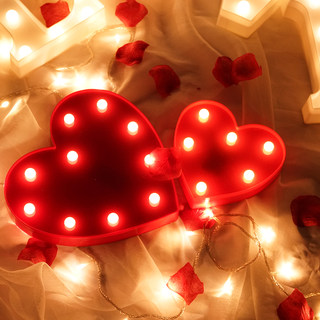 Chinese Valentine's Day Led Heart-Shaped Light Proposal Decoration Creative Supplies Decoration ins Heart-Shaped Glowing Birthday Party Light Surprise