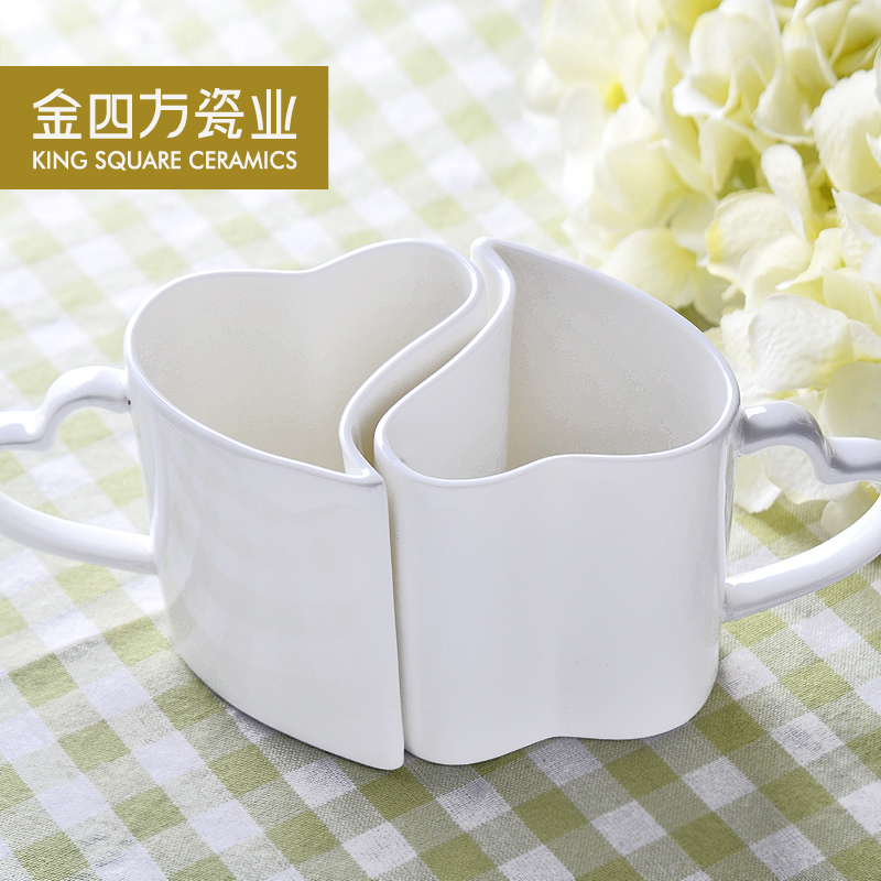 Gold square without cover pure white ipads porcelain cup meeting office ceramic cups ipads porcelain cup lid cup of tea