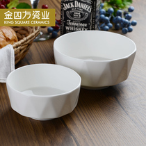 Pure white bone china eight-in-one edge line rice bowl rice plate flat plate household creative European-style ceramic tableware dish set