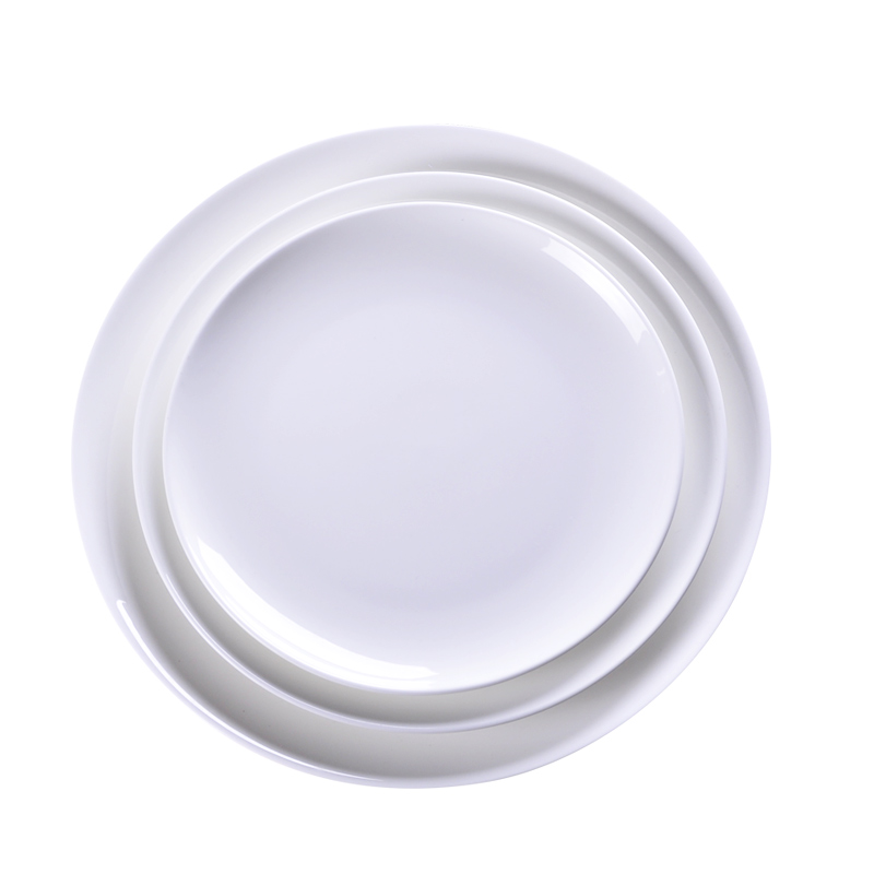 Pure white household moonlight ipads porcelain dish plate tableware ceramic disc dinner plate cold dish dish dish fruit bowl plates