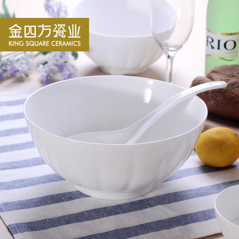 Gold square porcelain industry of kitchen utensils rainbow such as bowl lotus pure white porcelain ceramic bowl soup bowl round bowl