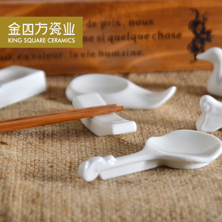 Gold square creative pure white ipads China hotel hotel tableware chopsticks frame spoon hold chopsticks chopsticks holder