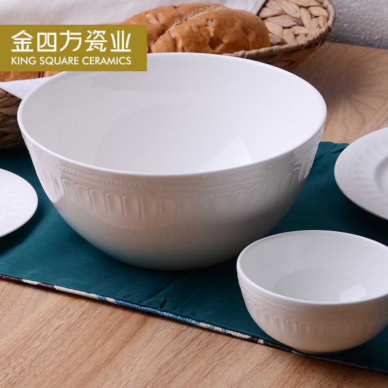 Creative and practical pure white ipads porcelain its beads home dishes suit eating food banquet free plate suit