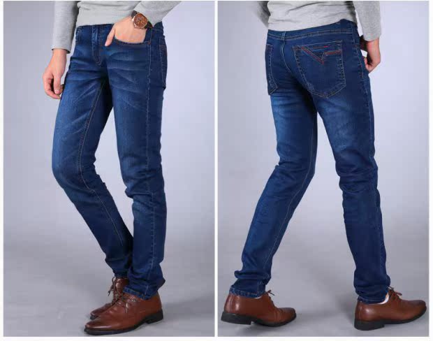Mùa xuân mới quần jean co giãn cao quần mỏng thẳng với quần thun kinh doanh thường xuyên quần dài thoáng khí - Quần jean quần bò nam đẹp