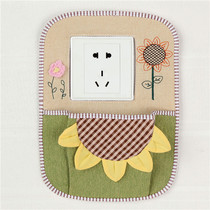 Hanging bag switch cover mobile phone charging pocket switch cover with storage pocket socket decorative protective cover fabric switch sticker