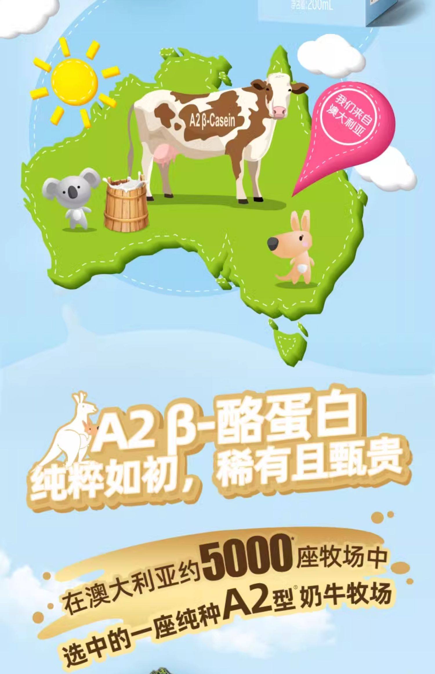 Theland 纽仕兰 A2 β-酪蛋白 高钙全脂纯牛奶 200ml*16盒*2箱 双重优惠折后￥99包邮