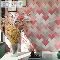 Nordic heart-shaped color macaron tile toilet porch storefront wall ins Net Red personality shaped brick