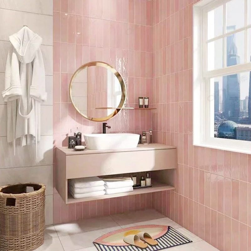 ins macaron tile color gradient brick kitchen powder room bathroom toilet balcony Morandi wall tiles