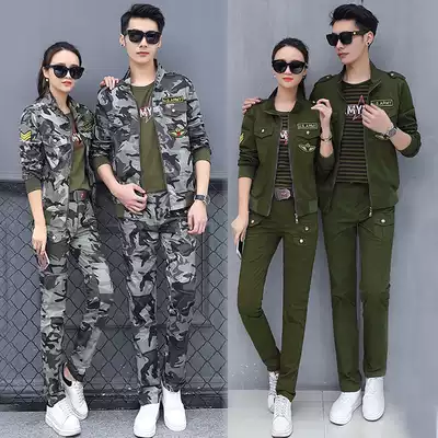 Camouflage suit spring and autumn 2019 new outdoor leisure sports suit women's three-piece suit men's camouflage suit couple suit