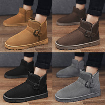 Snow boots mens winter mens shoes Korean version of high-end short boots mens trend winter plus velvet warm cotton shoes mens couples