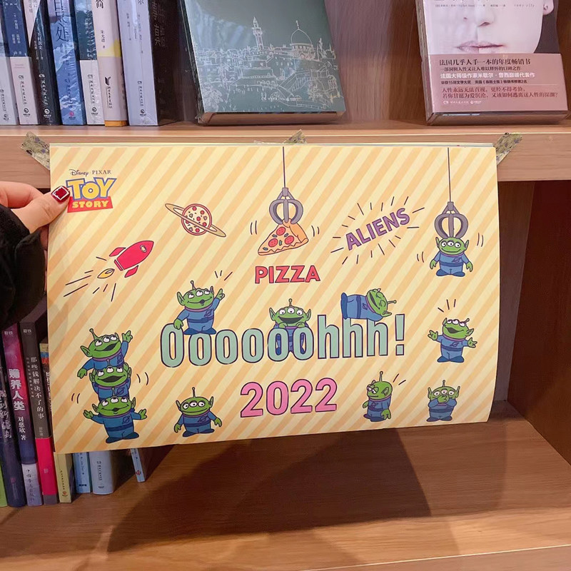 2022 New Cartoon New Year's Three Eyed Monster Strawberry Bear Hang Calendar Plans To Hit the Calender Calendar