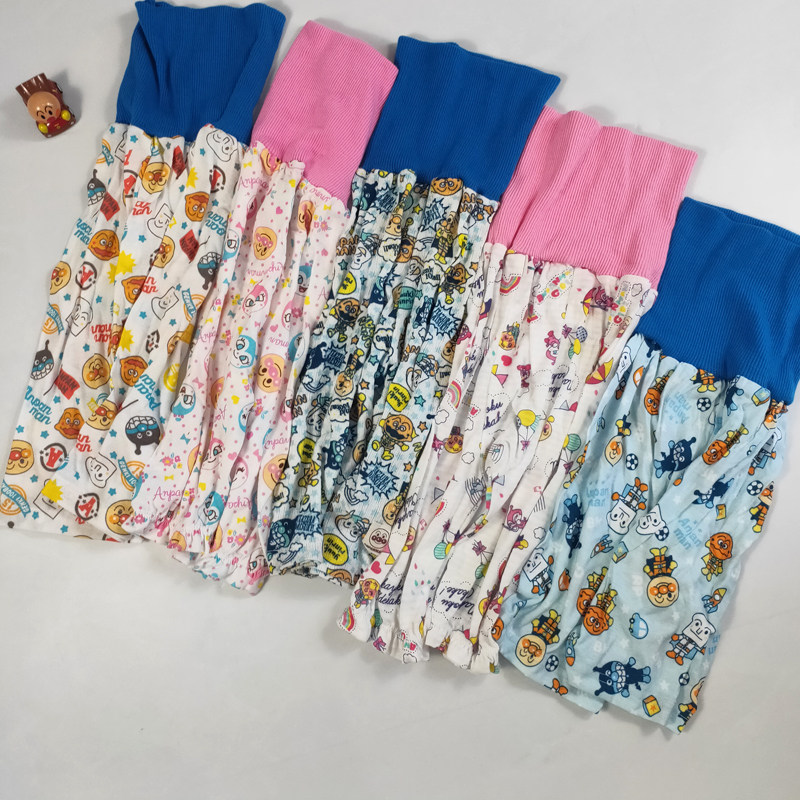 Exit Japanese bread Superman Children's baby Care Pants Pure Cotton High Waisted Cord Pants Seven Pants Home Pants