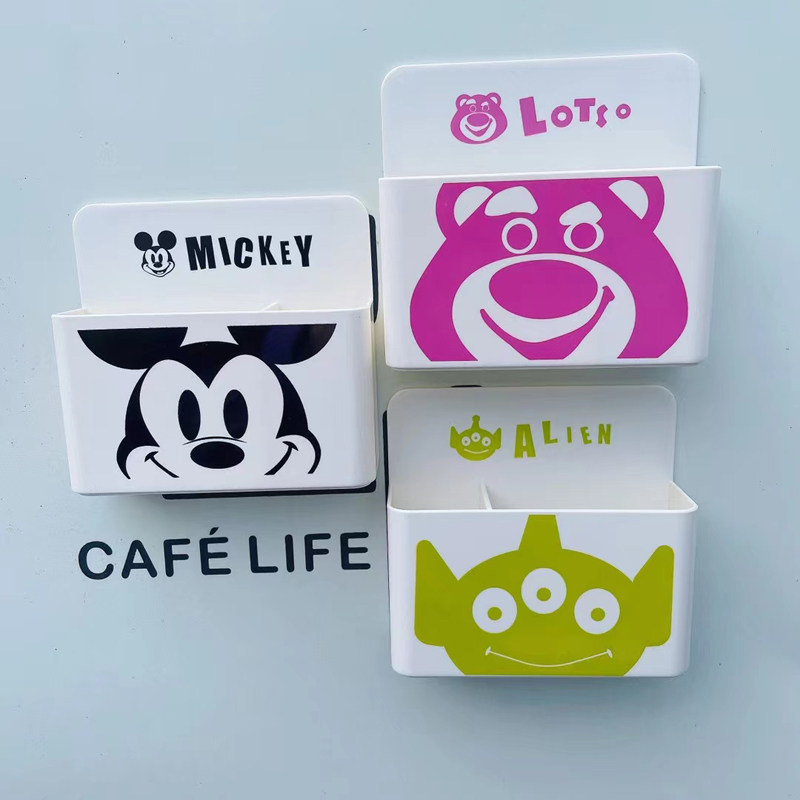 Cartoon Cute Fridge Magnetic containing box Mickey Strawberry Bear Three-eyed paparazzi Magnetic whiteboard stationery finishing box