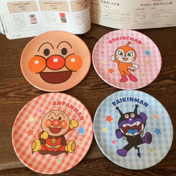 Japanese bread big face Superman cute dessert plate Children's snack plate Dishwasher Cartoon plate Japanese melamine plate