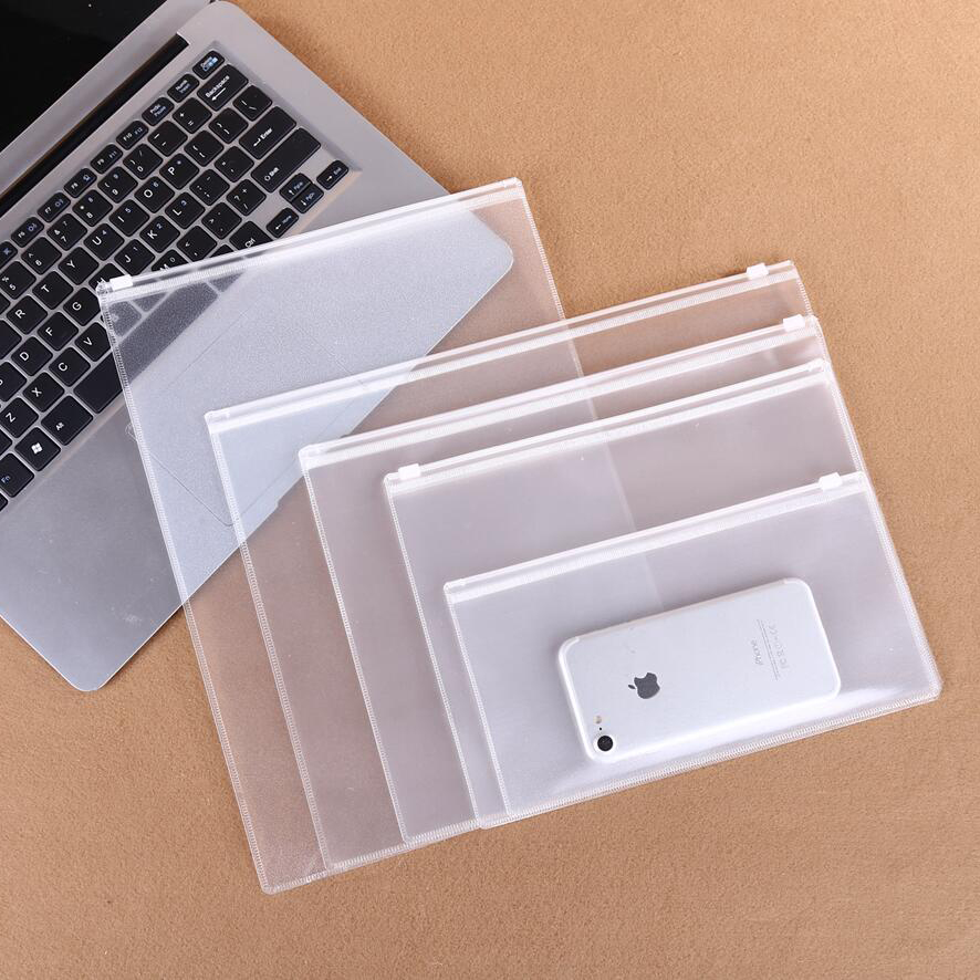 Jerry B6 A5 B5 A4 pull edge storage bag Transparent matte document bag Bill data storage file bag