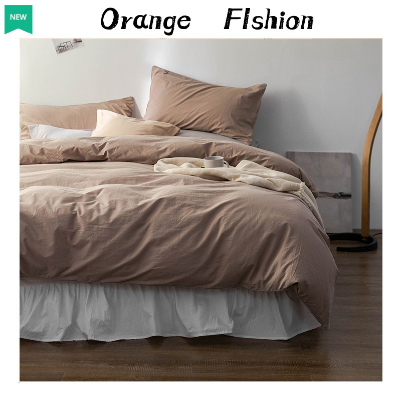 Percentigrades pure cotton full cotton spring autumn four pieces beds bed linen bed linen bed with warm pure color minimalist
