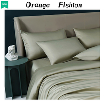 100 heather four pieces of pure color minimalist High feeling light and luxurious silk Sensation Silk Slipping Naked bed Bed Linen Summer