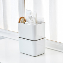 Portable superimposed desktop storage box plastic stationery box sundries storage box cosmetics storage box