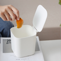 Home desktop small trash can mini plastic office bedside bedroom with cover sundries storage bucket creative paper basket