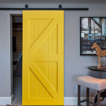 Manufacturer custom American solid wood composite barn door indoor paint door push and pull track kitchen toilet