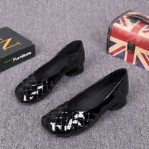 Back Force Genuine Leather Single Shoes Woman 2022 Spring Summer New Square Head Leather Shoes Woman Low Heel Shallow comfort Soft bottom One foot pedal ladle