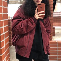 Cotton-padded clothes women 2021 new winter loose baseball clothes retro bomber jacket padded short coat