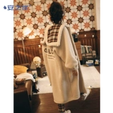 安之伴 Коралловый бархатный демисезонный банный халат, удерживающая тепло утепленная фланелевая пижама