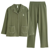 安之伴 Осенняя демисезонная пижама, хлопковый лонгслив, кардиган, рубашка для школьников, комплект, в корейском стиле