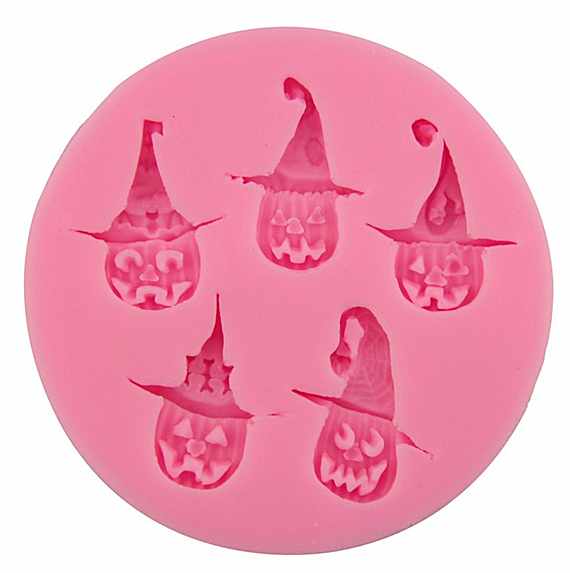 Halloween Pumpkin Head Fondant Handmade DIY Cake Trang trí Công cụ làm bánh Epoxy Bếp Phục vụ Khuôn silicon khuôn làm bánh trung thu