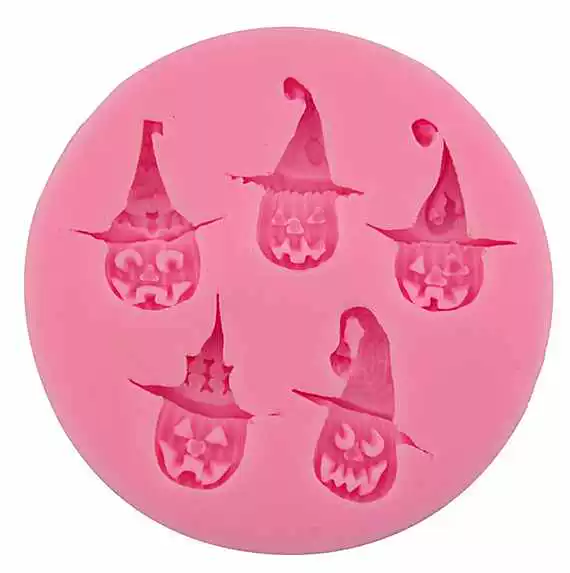 Halloween Pumpkin Head Fondant Handmade DIY Cake Trang trí Công cụ làm bánh Epoxy Bếp Phục vụ Khuôn silicon
