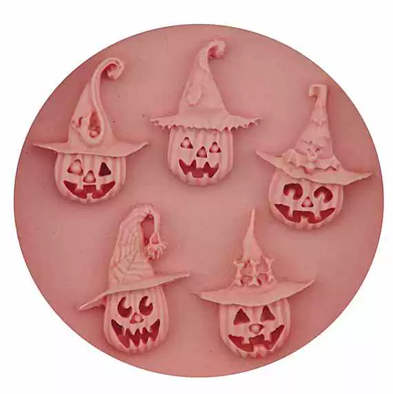 Halloween Pumpkin Head Fondant Handmade DIY Cake Trang trí Công cụ làm bánh Epoxy Bếp Phục vụ Khuôn silicon