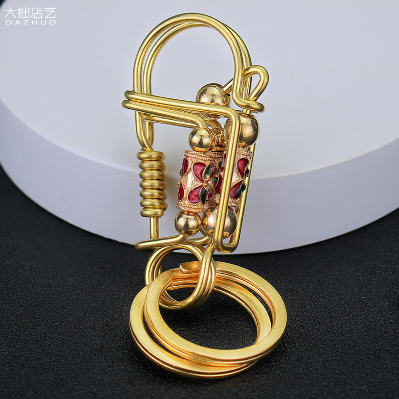 Handmade Pure Copper Bird Keychain for Men, Personalized Creative Brass Waist-Hanging High-End Car Key Pendant Gift for Women